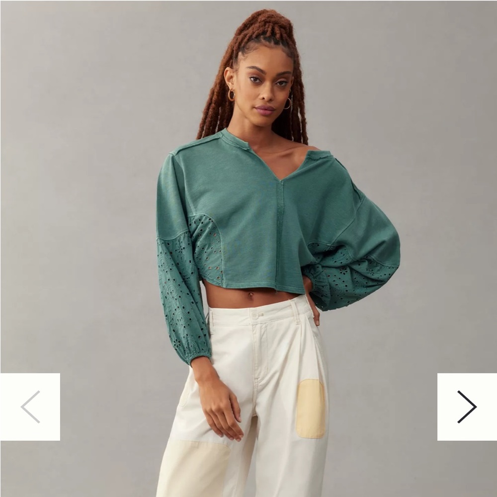 Anthropologie Pilcro batwing eyelet sweatshirt